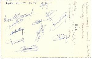 PMO BASKET P.M.O 1954 55 EQUIPE PREMIERE N02 les signatures